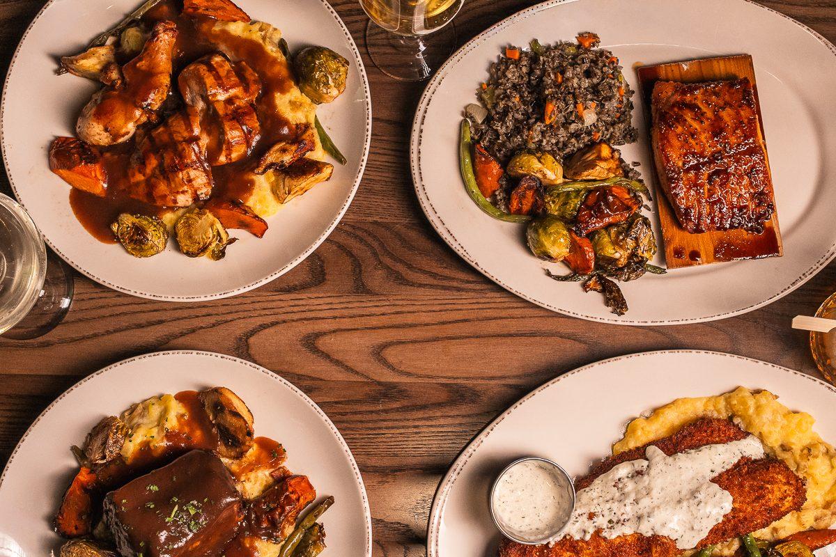 Steak dinner with whiskey at Loretto Chophouse